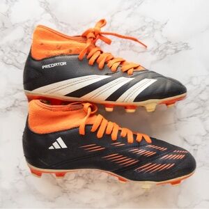 GUC Adidas Predator Club Sock FG Youth soccer cleat size 2.5 black orange